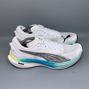 Puma Deviate Nitro Elite White Blue Running Shoes 309707-29 Men’s Sz 12.5